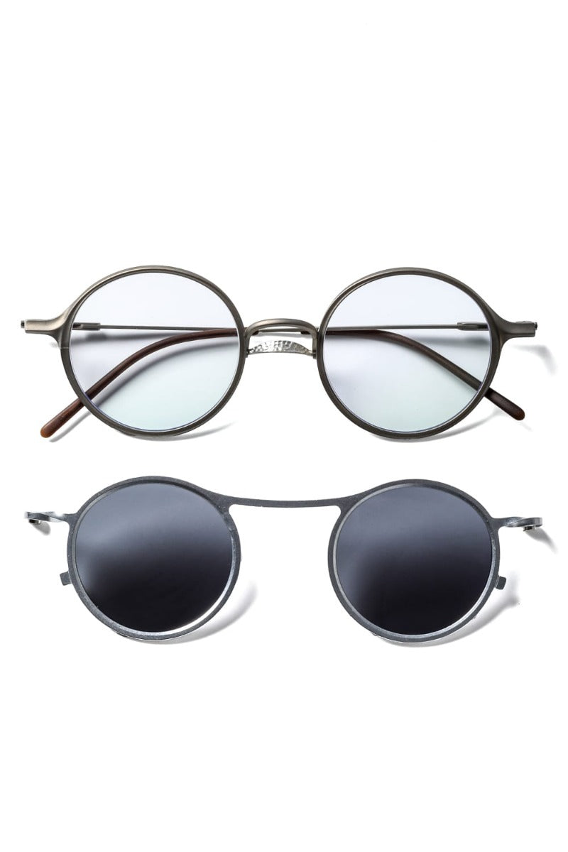 RIGARDS collaboration sunglasses - RG2001TVA Antique Gold + Silver / Clear + D.Gray Lens / Matte