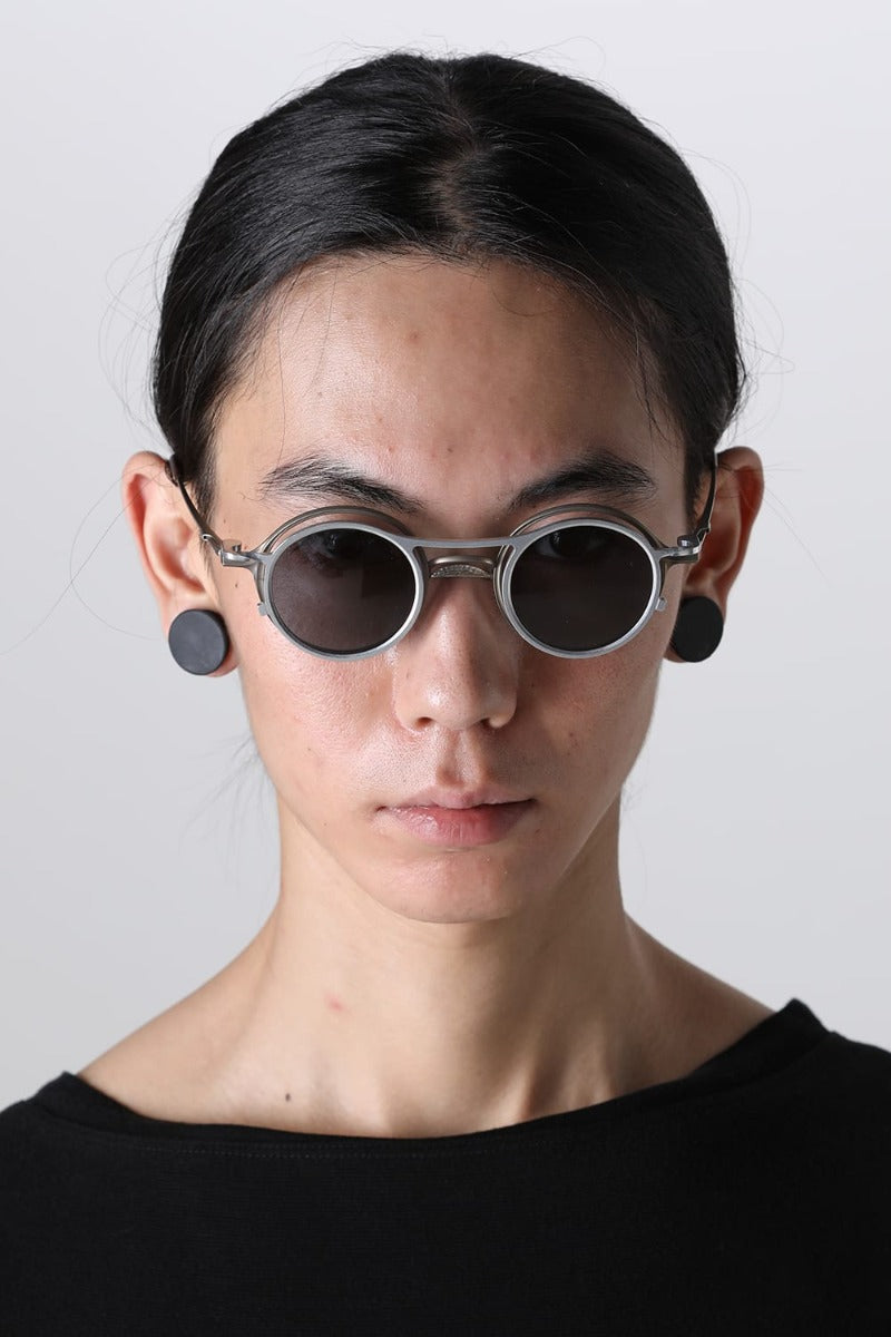 RIGARDS collaboration sunglasses - RG2001TVA Antique Gold + Silver / Clear + D.Gray Lens / Matte