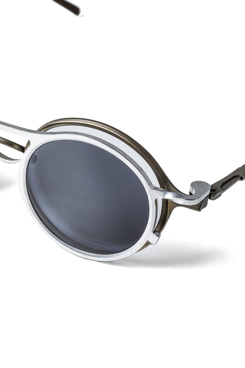RIGARDS collaboration sunglasses - RG2001TVA Antique Gold + Silver / Clear + D.Gray Lens / Matte