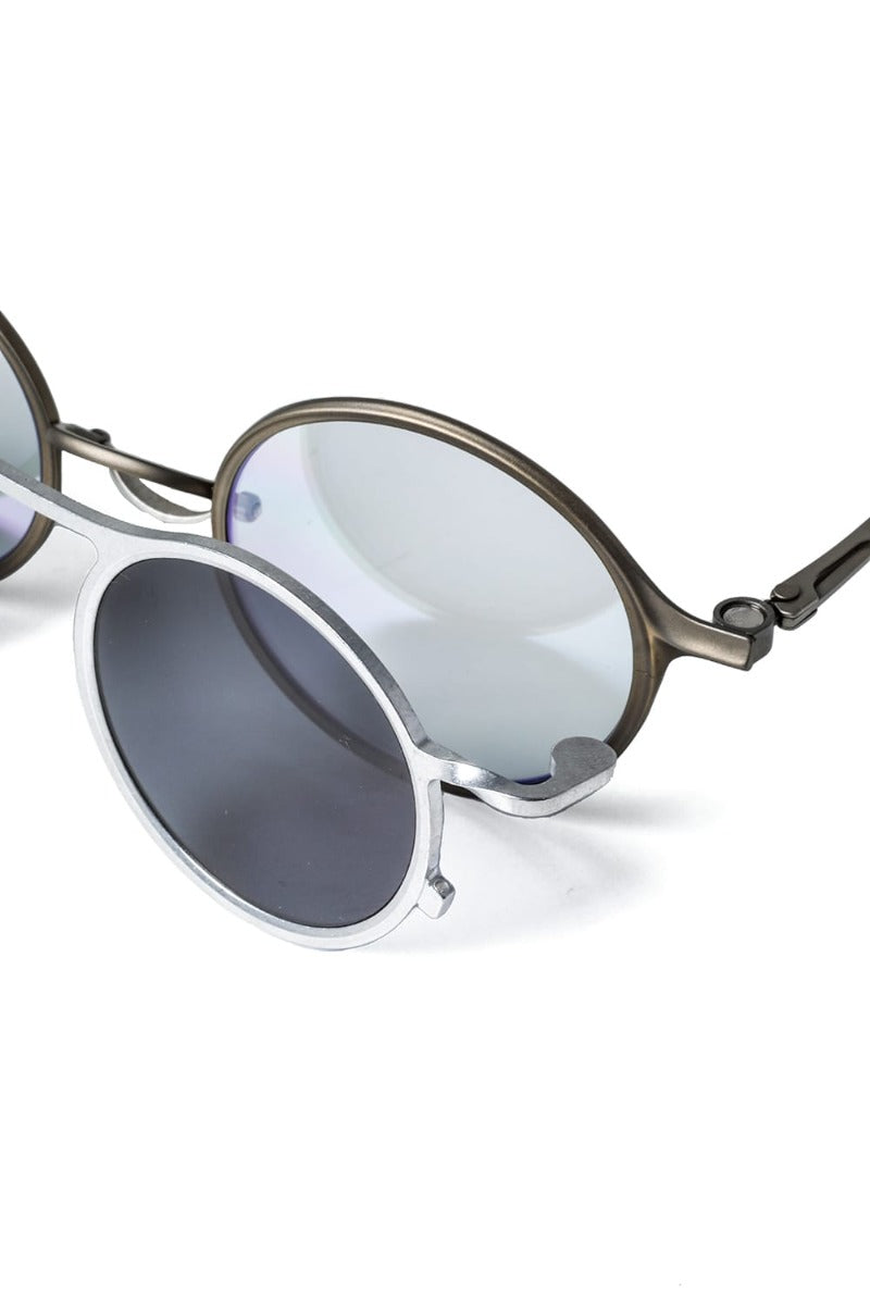 RIGARDS collaboration sunglasses - RG2001TVA Antique Gold + Silver / Clear + D.Gray Lens / Matte