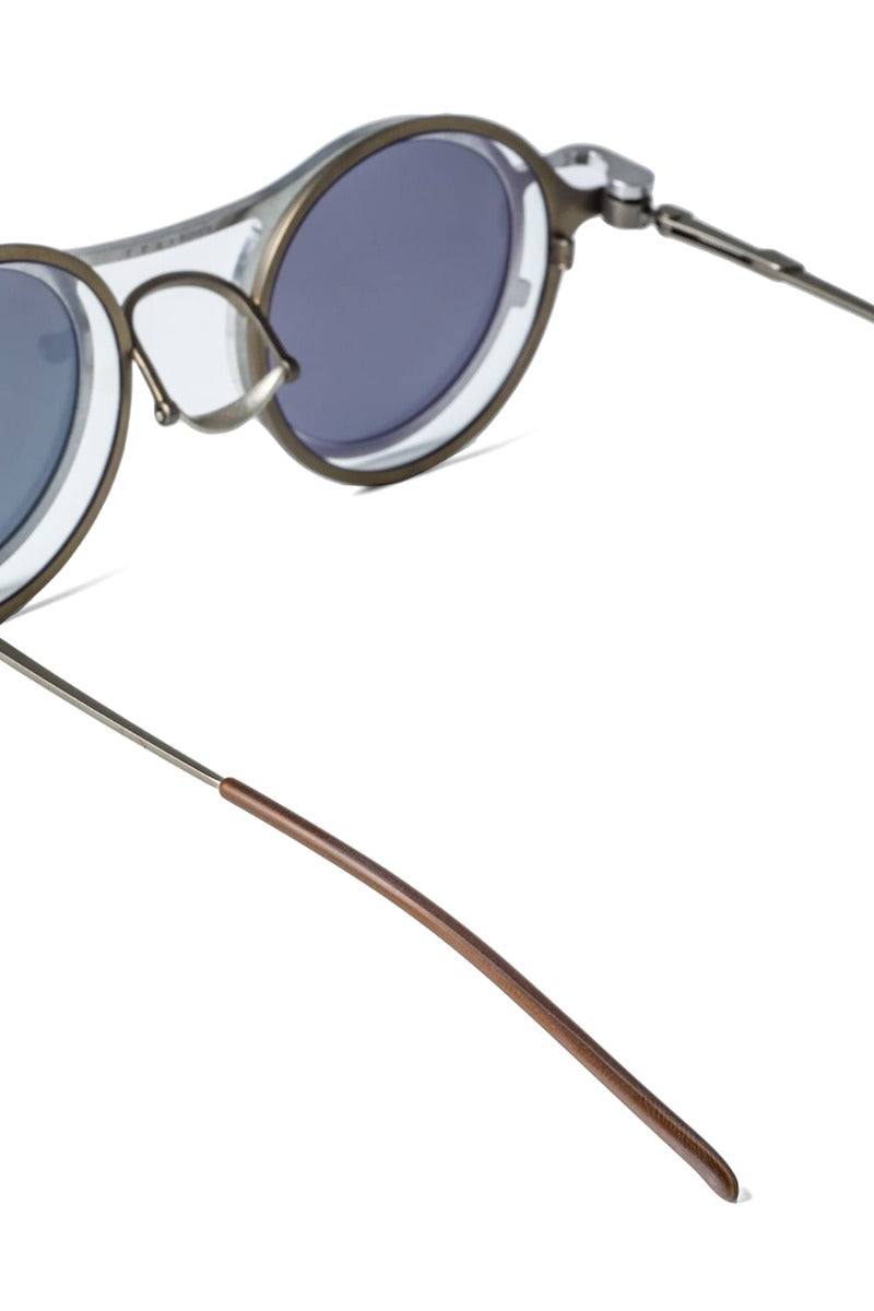 RIGARDS collaboration sunglasses - RG2001TVA Antique Gold + Silver / Clear + D.Gray Lens / Matte
