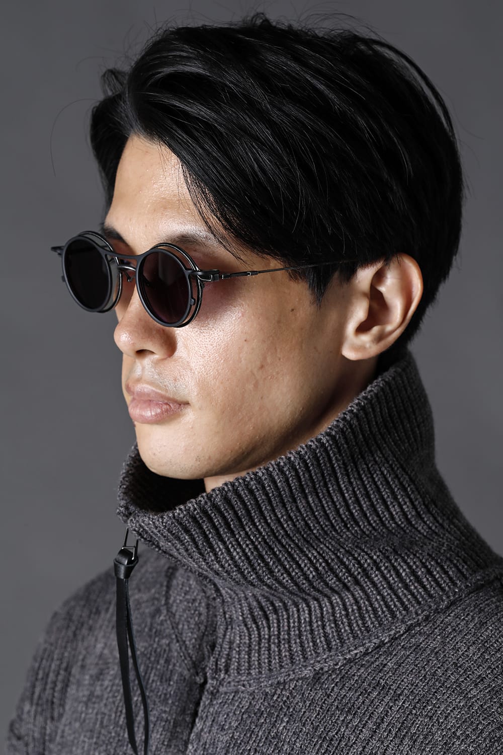 RIGARDS collaboration sunglasses - Vintage Black+Black / Clear+D.Gray Lens