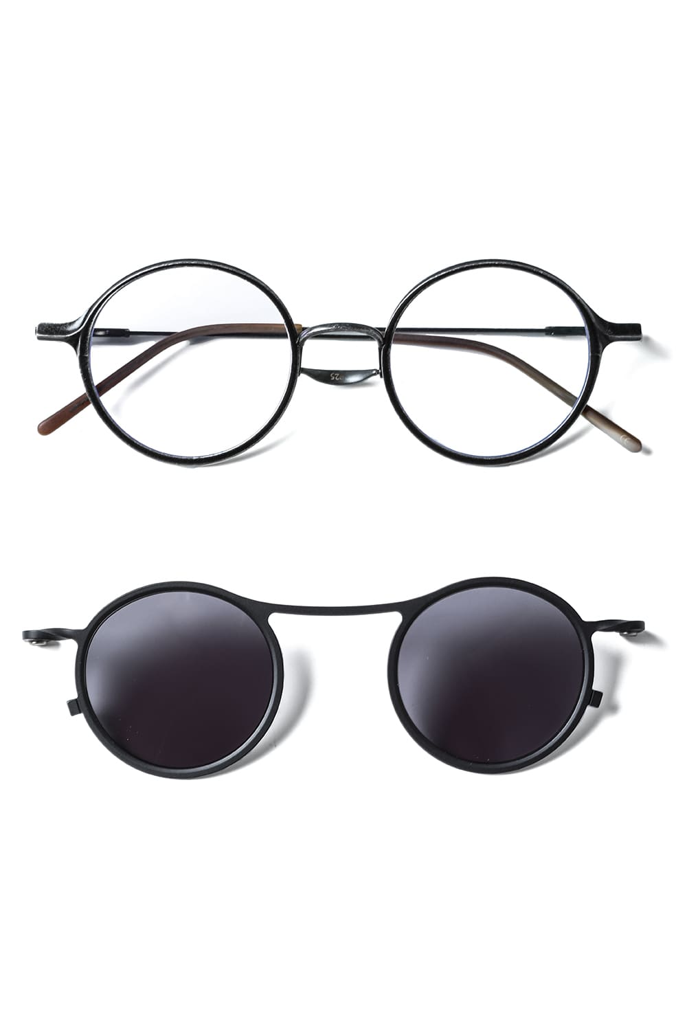 RIGARDS collaboration sunglasses - Vintage Black+Black / Clear+D.Gray Lens