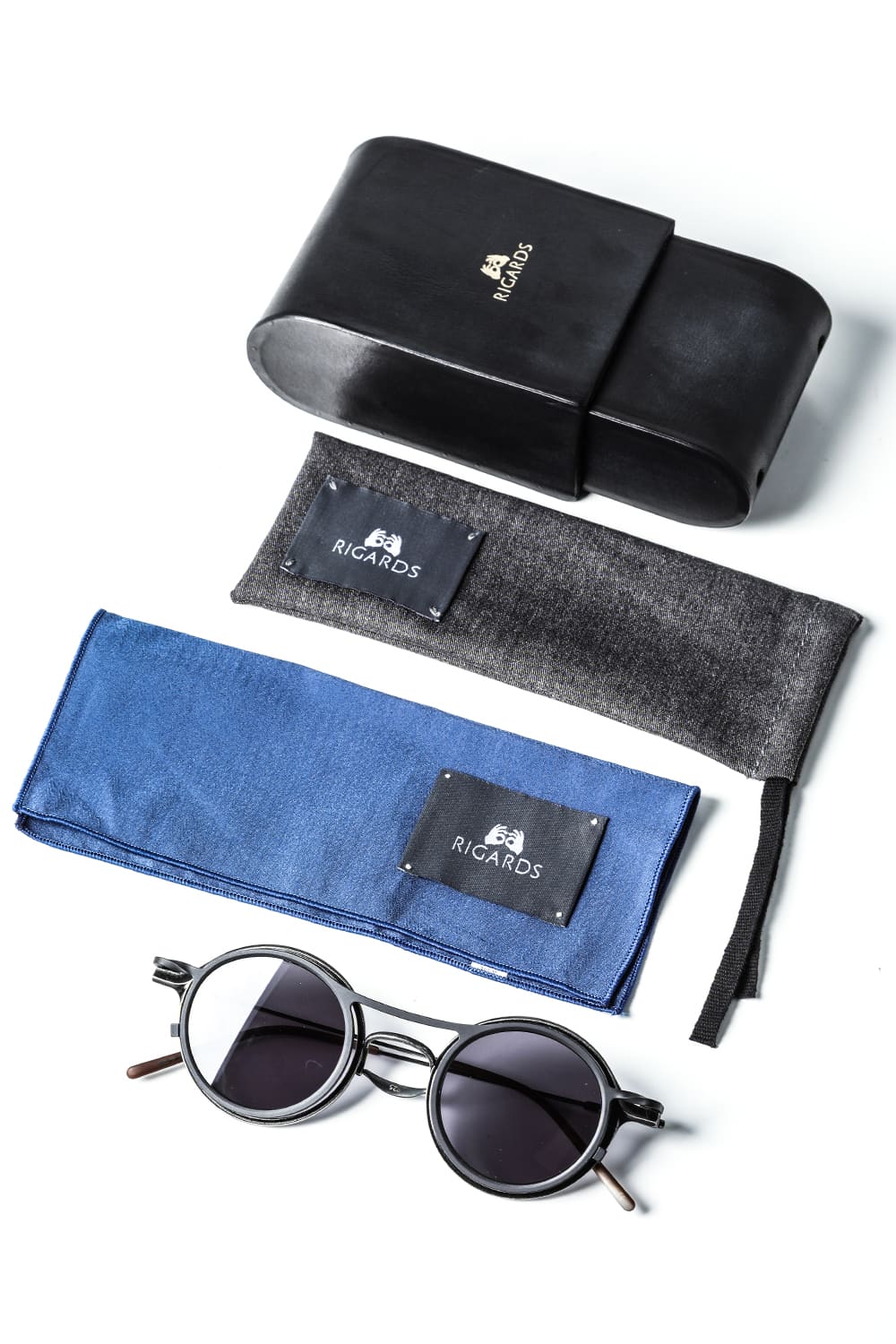 RIGARDS collaboration sunglasses - Vintage Black+Black / Clear+D.Gray Lens