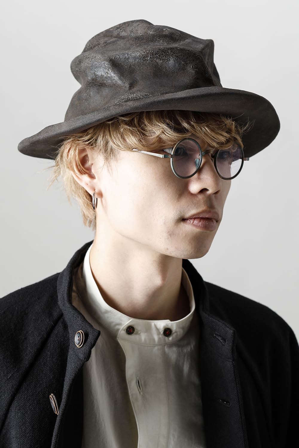 HB RABBIT FUR FELT HAT GRAY HB