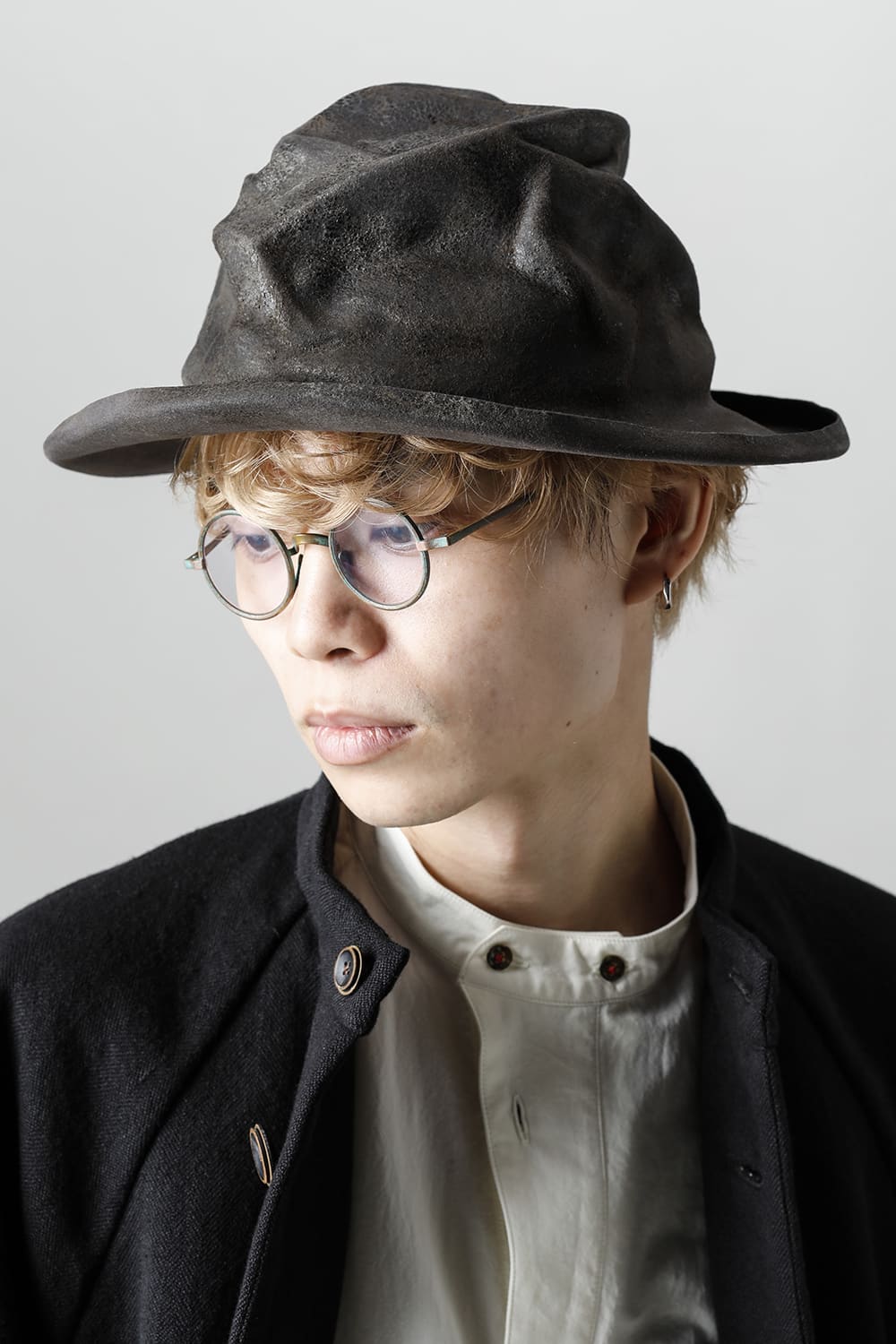 HB RABBIT FUR FELT HAT GRAY HB