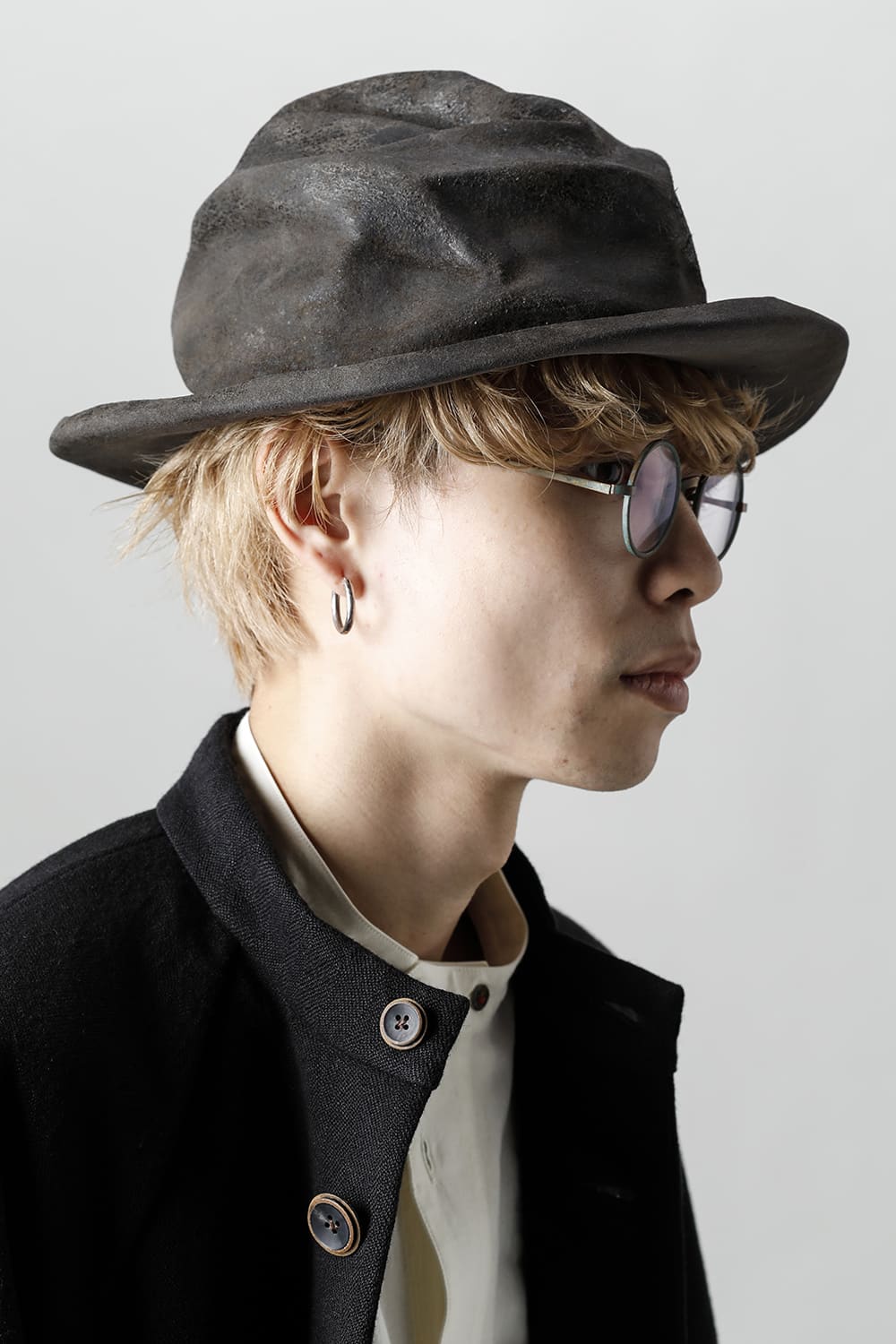 HB RABBIT FUR FELT HAT GRAY HB