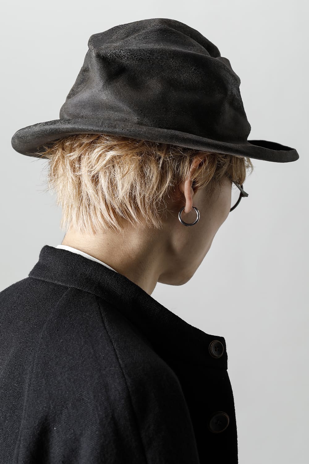 HB RABBIT FUR FELT HAT GRAY HB