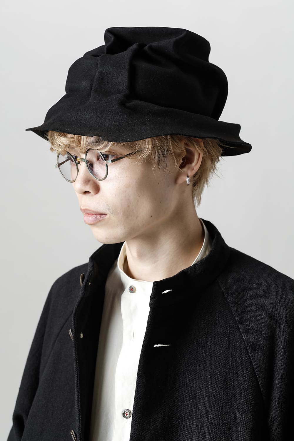 EB RABBIT FUR FELT LONG HAT BLACK EB