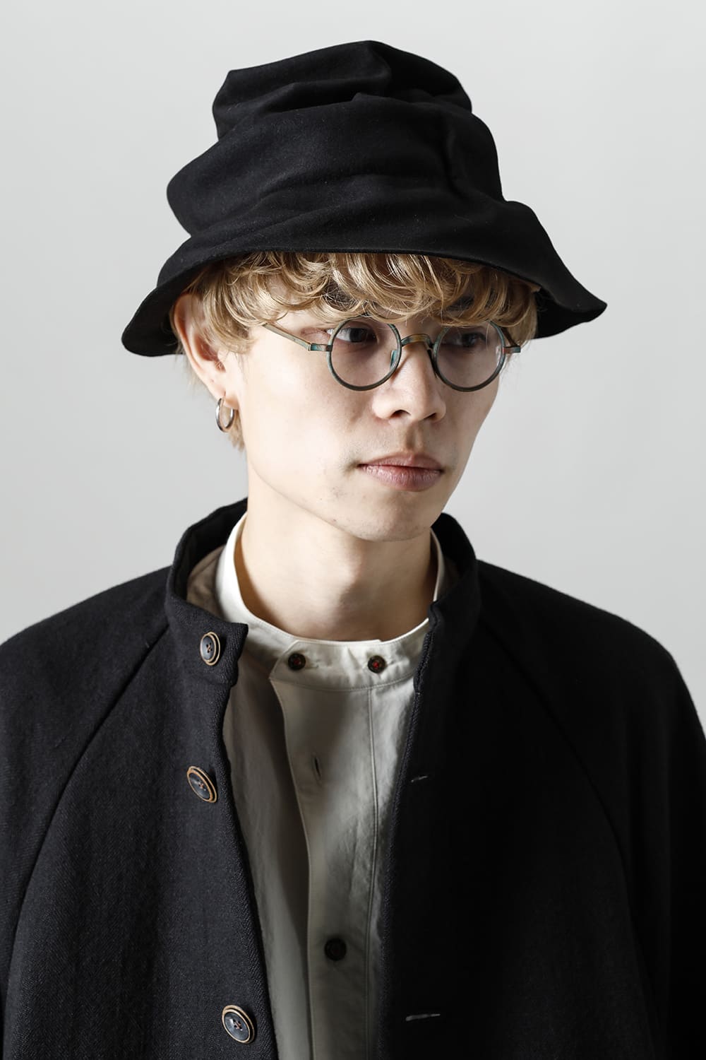 EB RABBIT FUR FELT LONG HAT BLACK EB