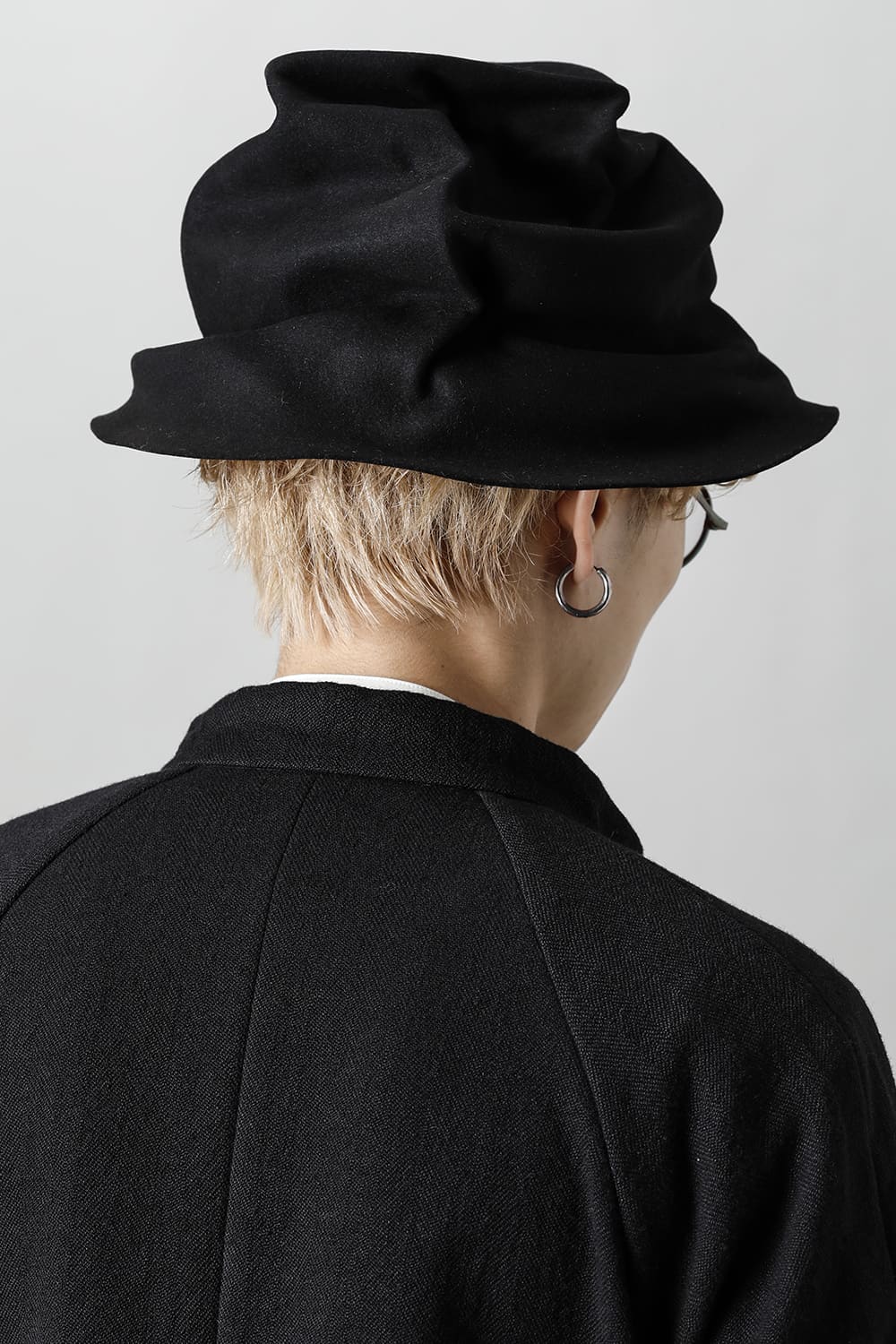 EB RABBIT FUR FELT LONG HAT BLACK EB