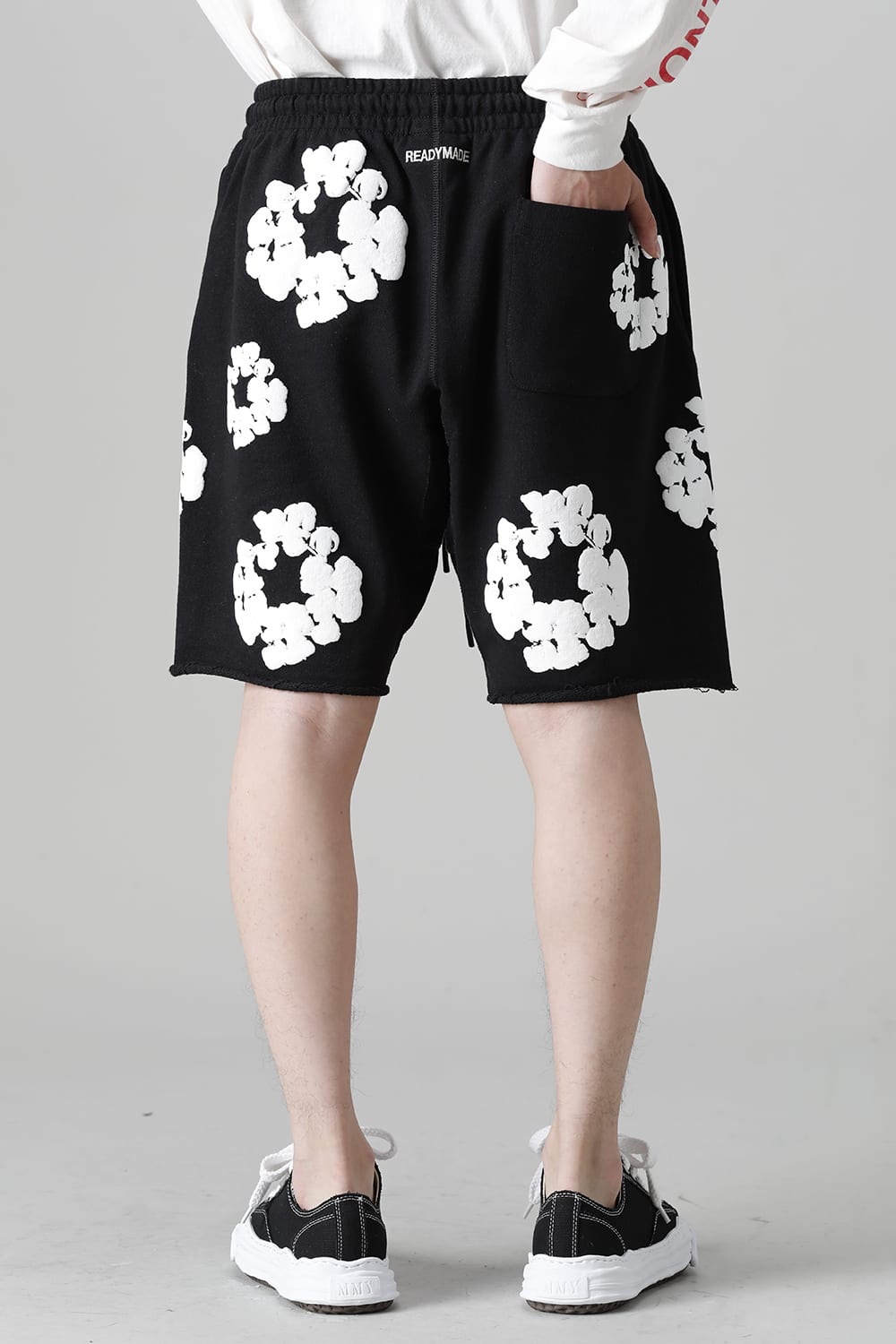 READYMADE × DENIM TEARS COTTON WREATH Sweat shorts Black - RE-DT-BK-00-00-17
