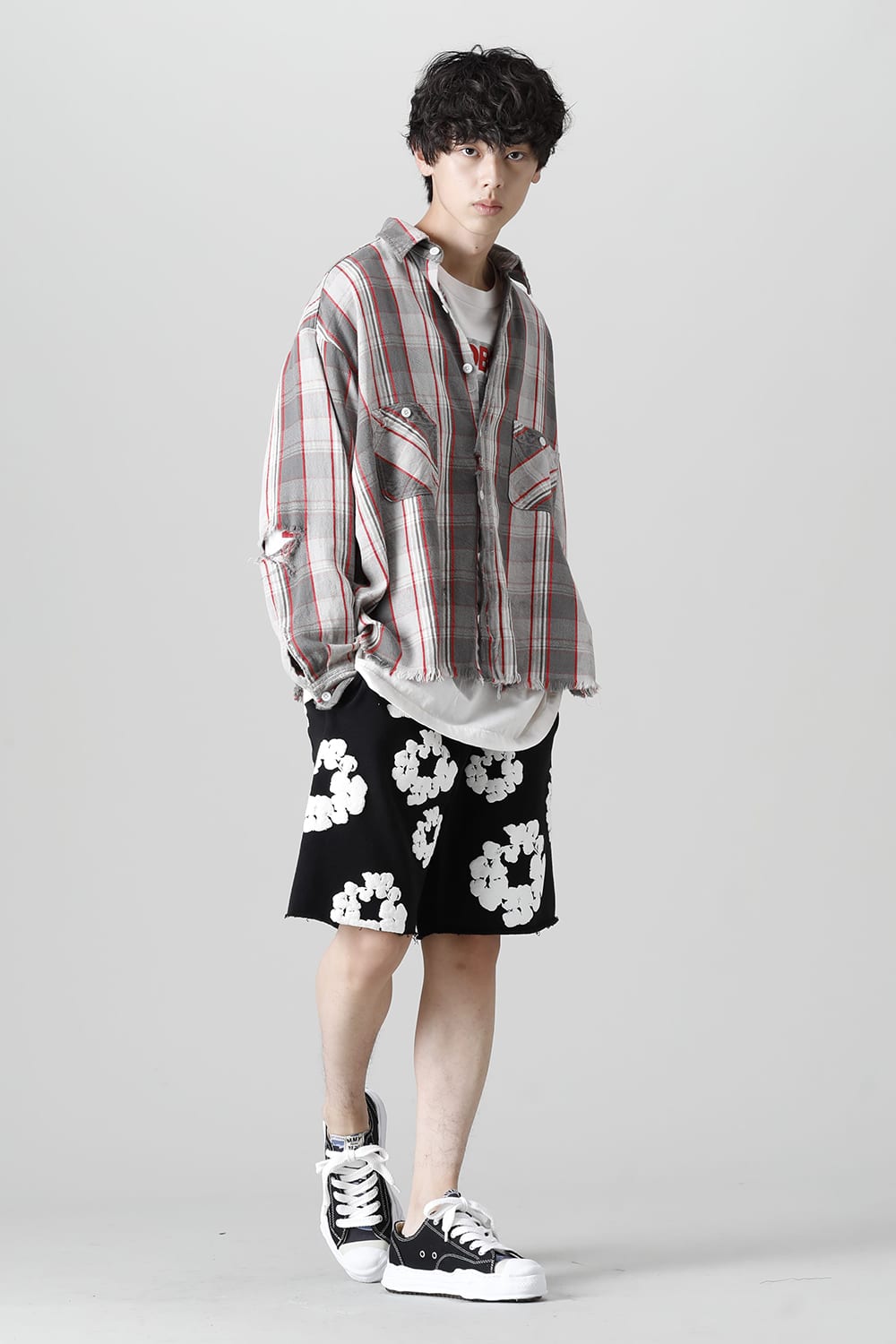 READYMADE × DENIM TEARS COTTON WREATH Sweat shorts Black - RE-DT-BK-00-00-17