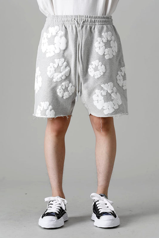 READYMADE × DENIM TEARS COTTON WREATH Sweat shorts Gray - RE-DT-GY-00-00-17