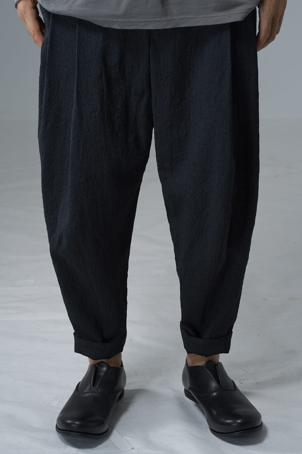 Cropped pants shrink wool stripe