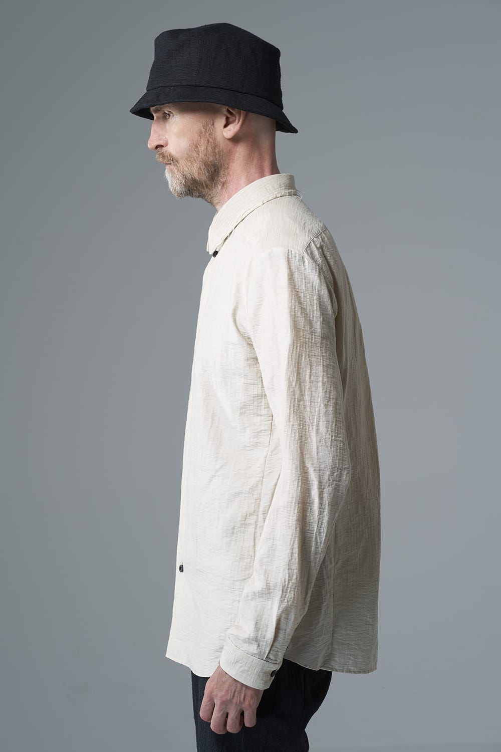 Shirt cotton / nylon Shadow jacquard  Ecru