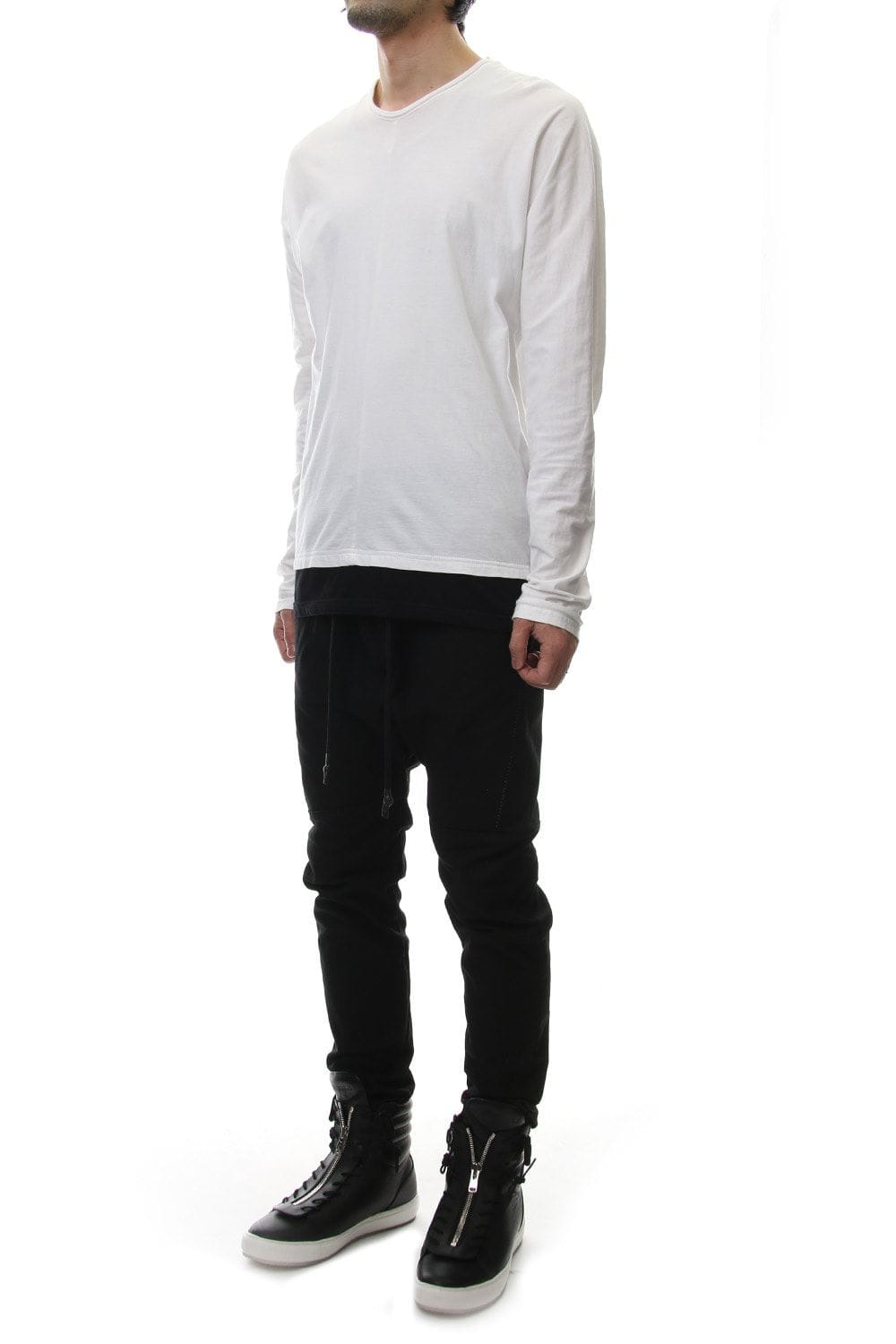 LAYERED DOLMAN L/S T-SHIRT White×Black
