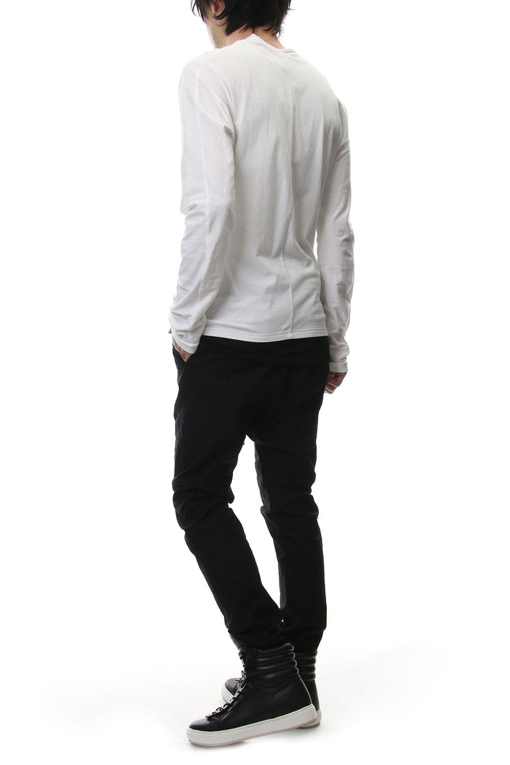 LAYERED DOLMAN L/S T-SHIRT White×Black