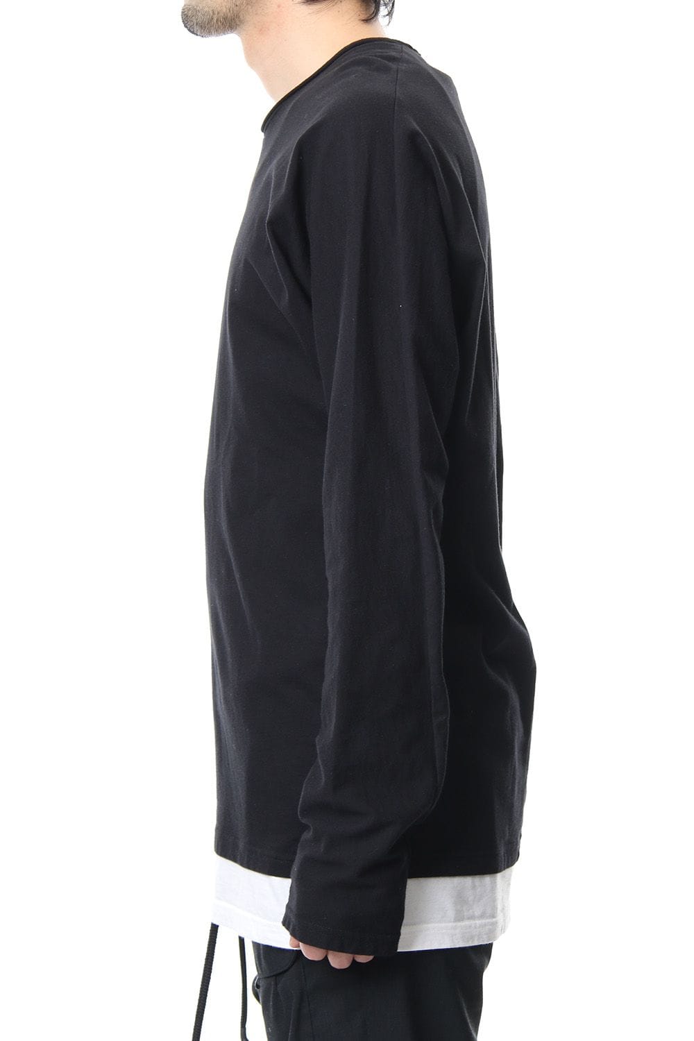 LAYERED DOLMAN L/S T-SHIRT Black×White