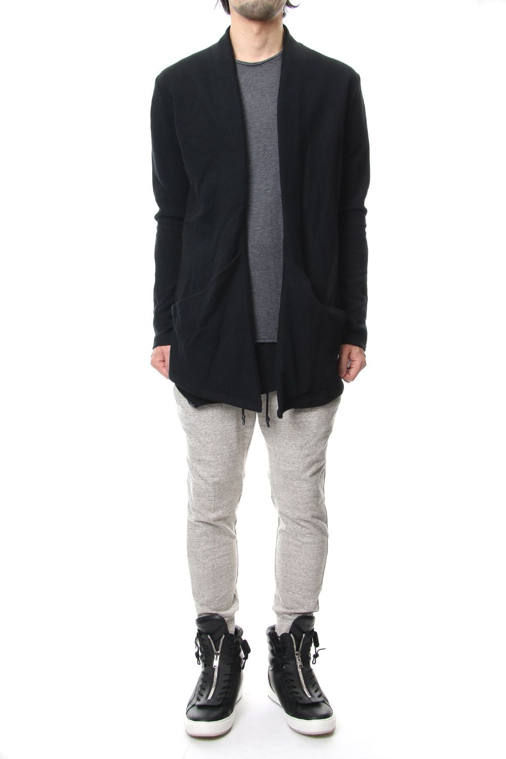 REVER KNIT CARDIGAN Black