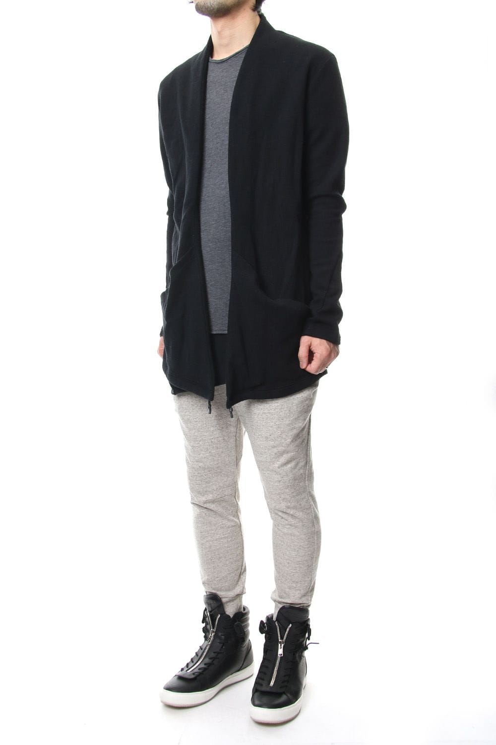 REVER KNIT CARDIGAN Black