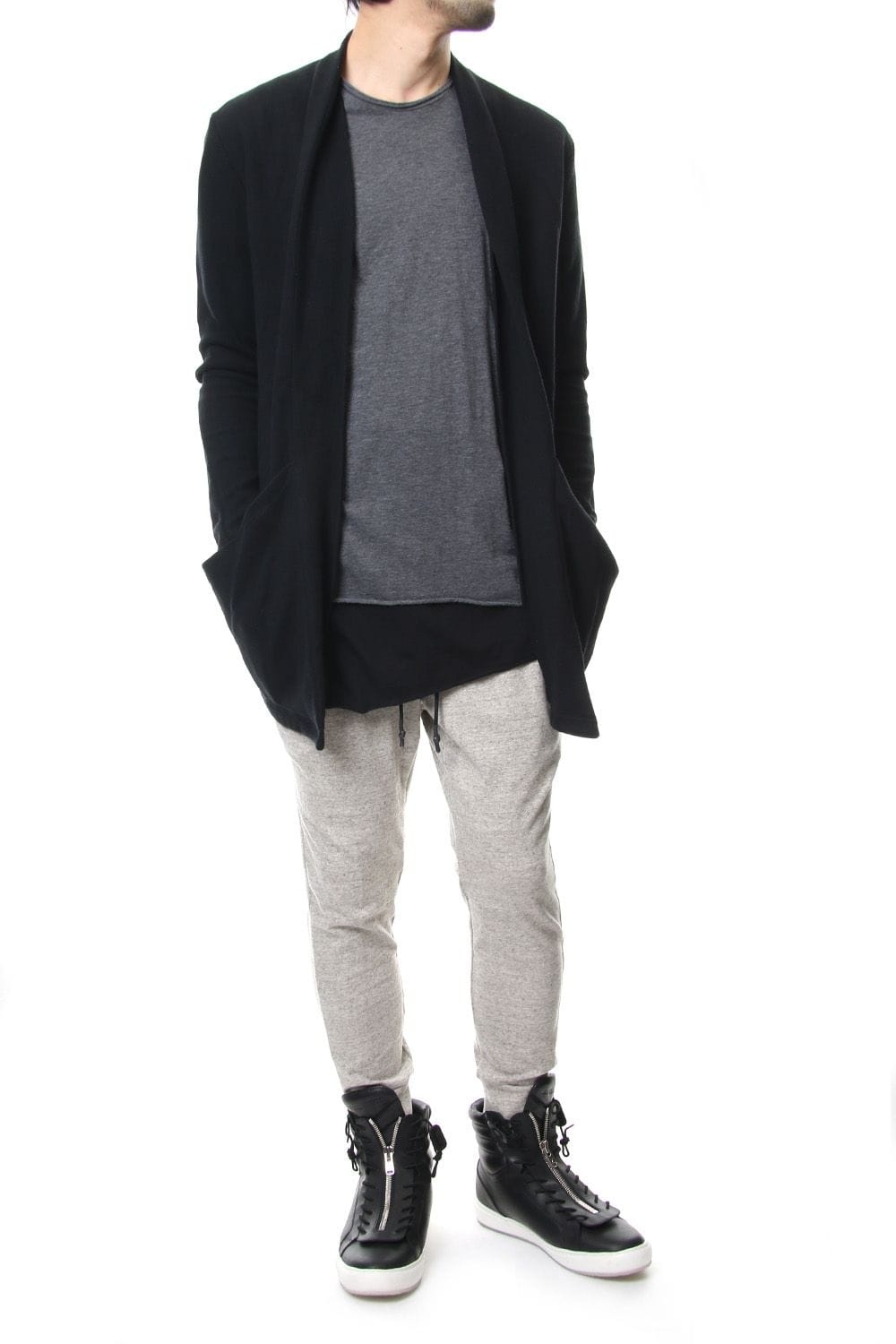 REVER KNIT CARDIGAN Black