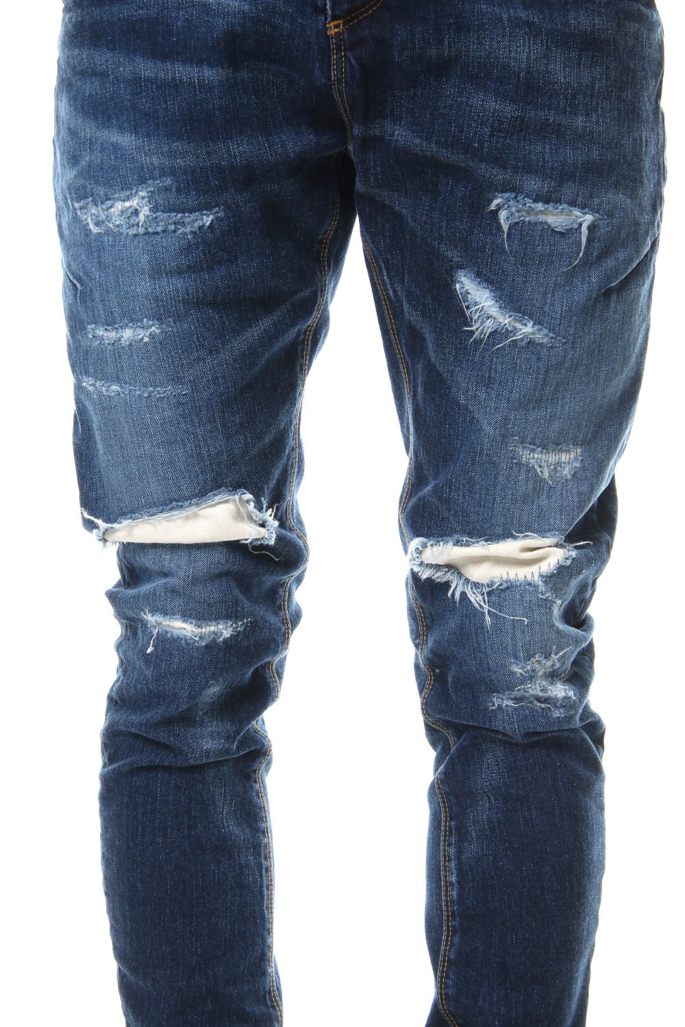 CRASH DENIM PANTS Indigo