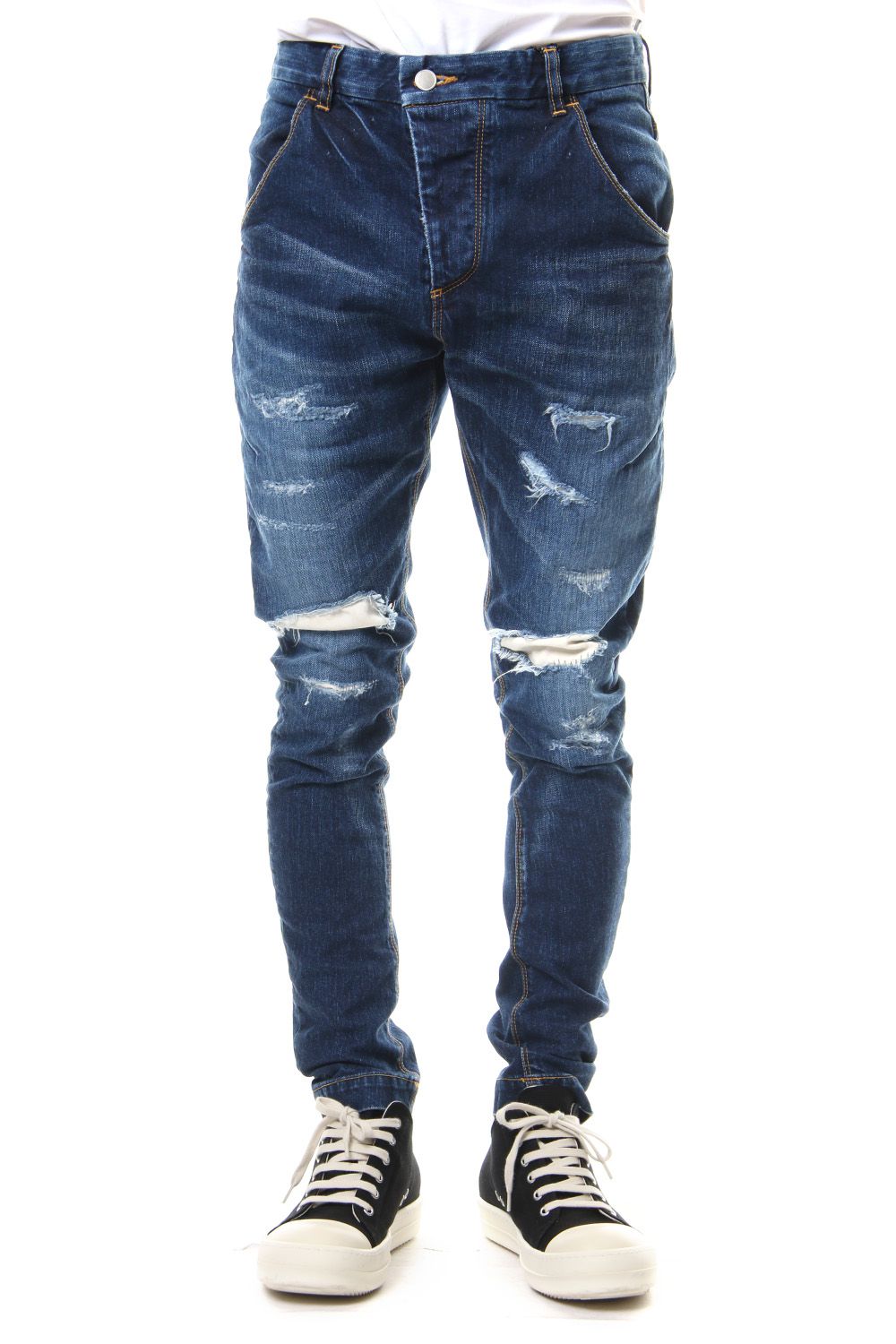 CRASH DENIM PANTS Indigo