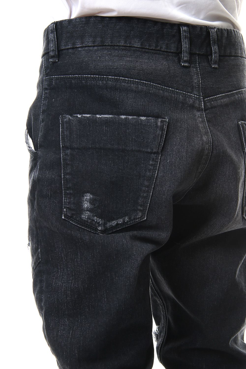 CRASH DENIM PANTS Black