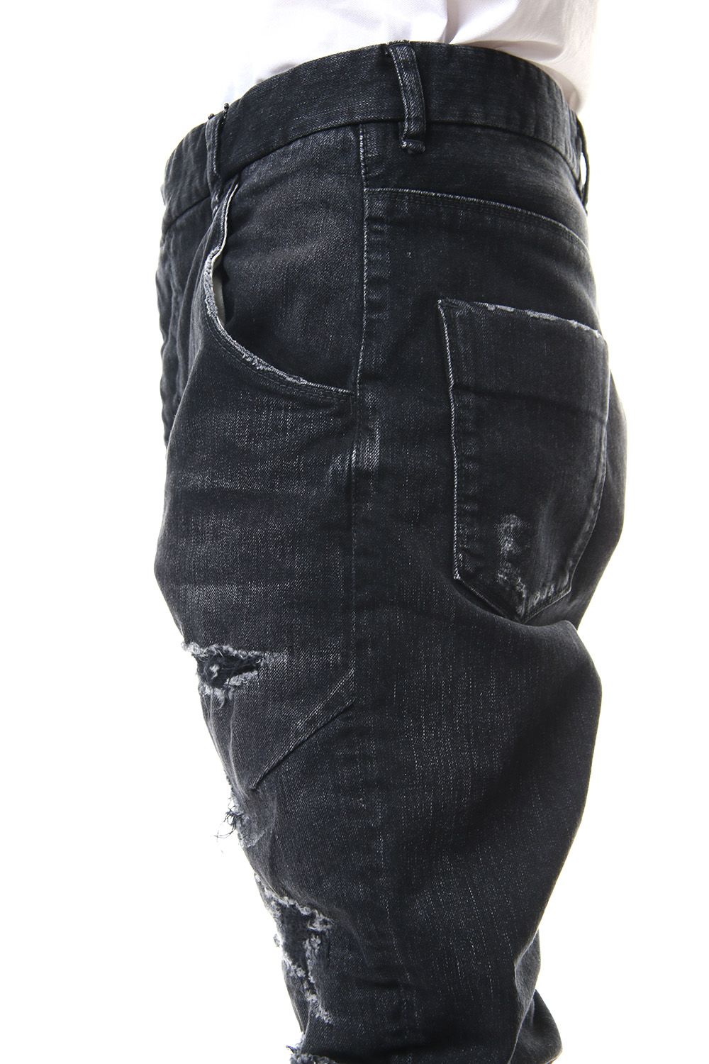 CRASH DENIM PANTS Black