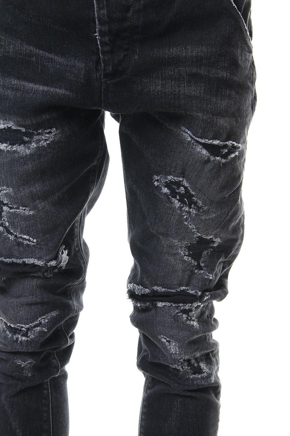 CRASH DENIM PANTS Black