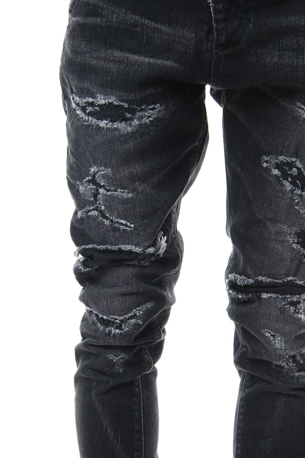 CRASH DENIM PANTS Black