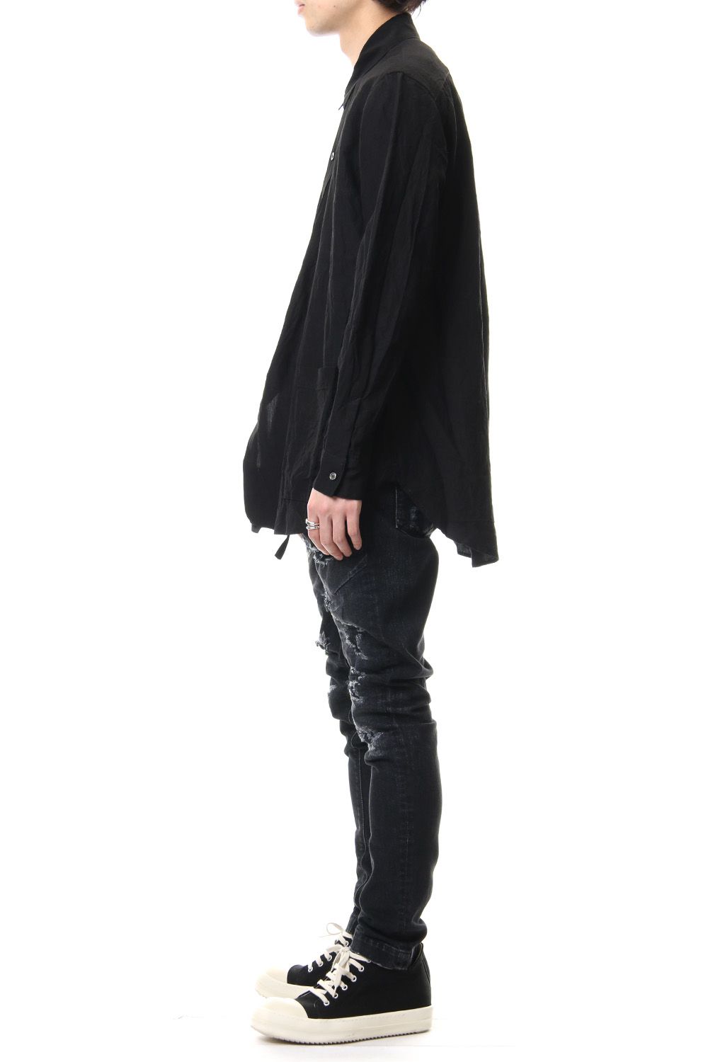 CRASH DENIM PANTS Black