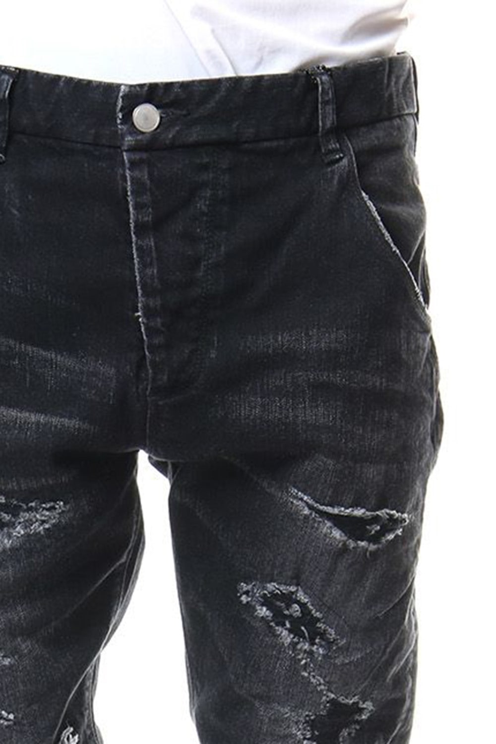 CRASH DENIM PANTS Black