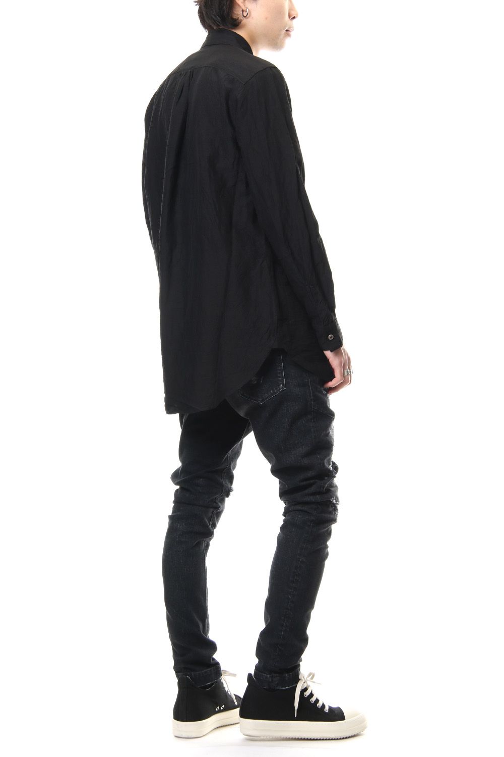 CRASH DENIM PANTS Black