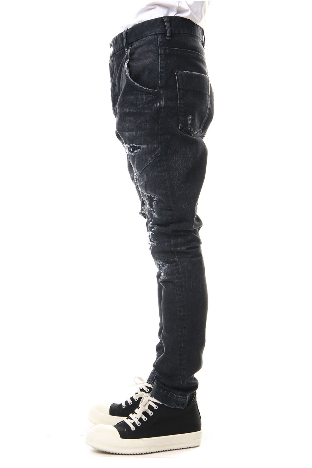 CRASH DENIM PANTS Black