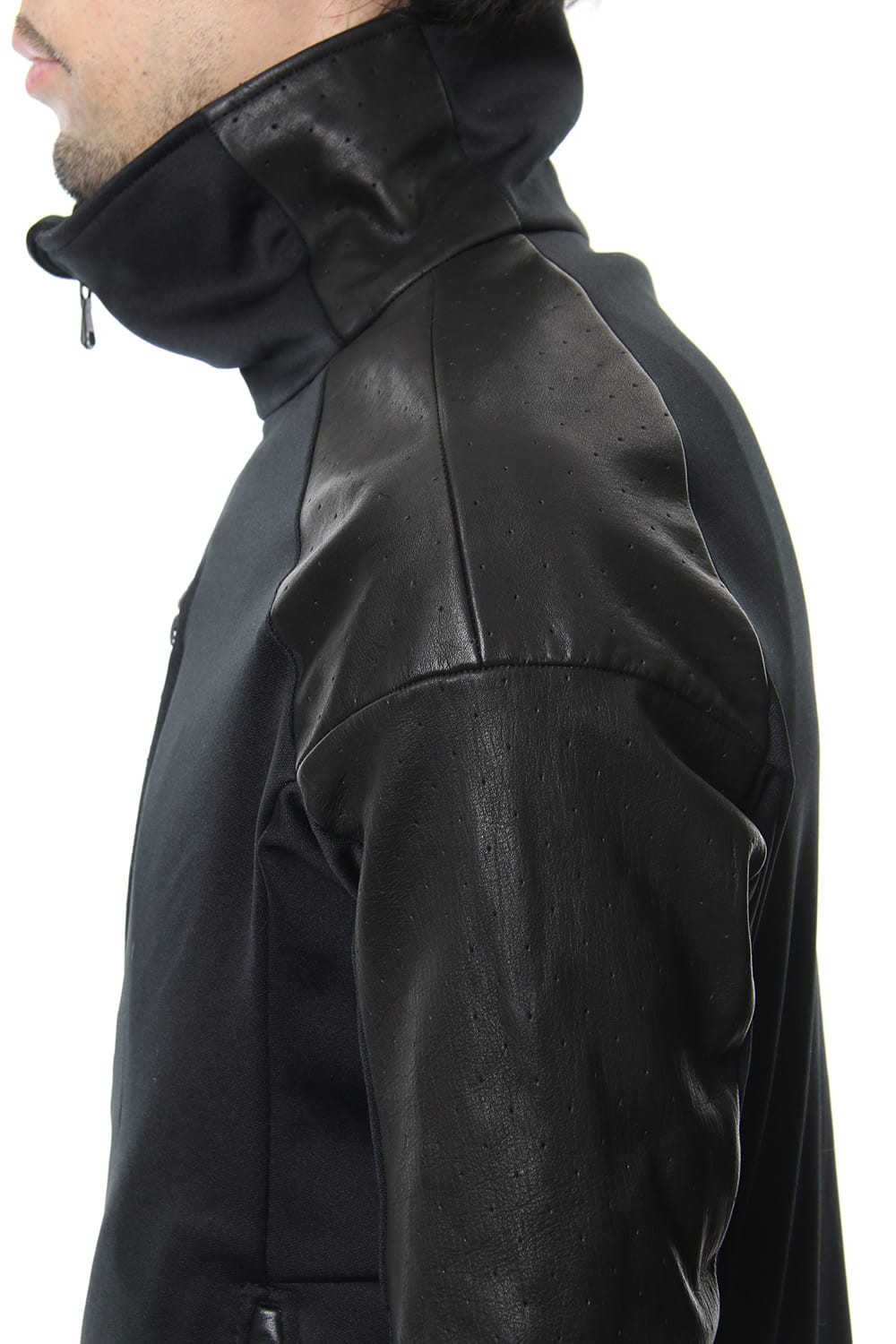 LEATHER JERSEY JACKET