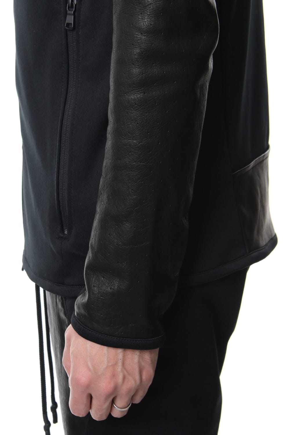 LEATHER JERSEY JACKET