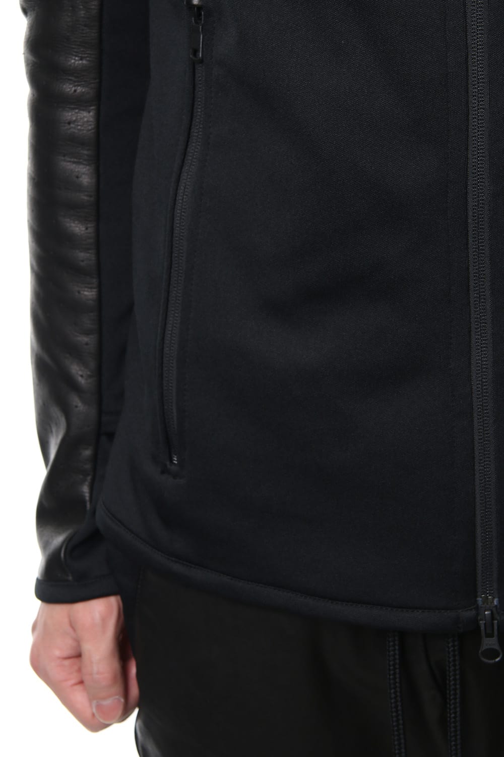 LEATHER JERSEY JACKET