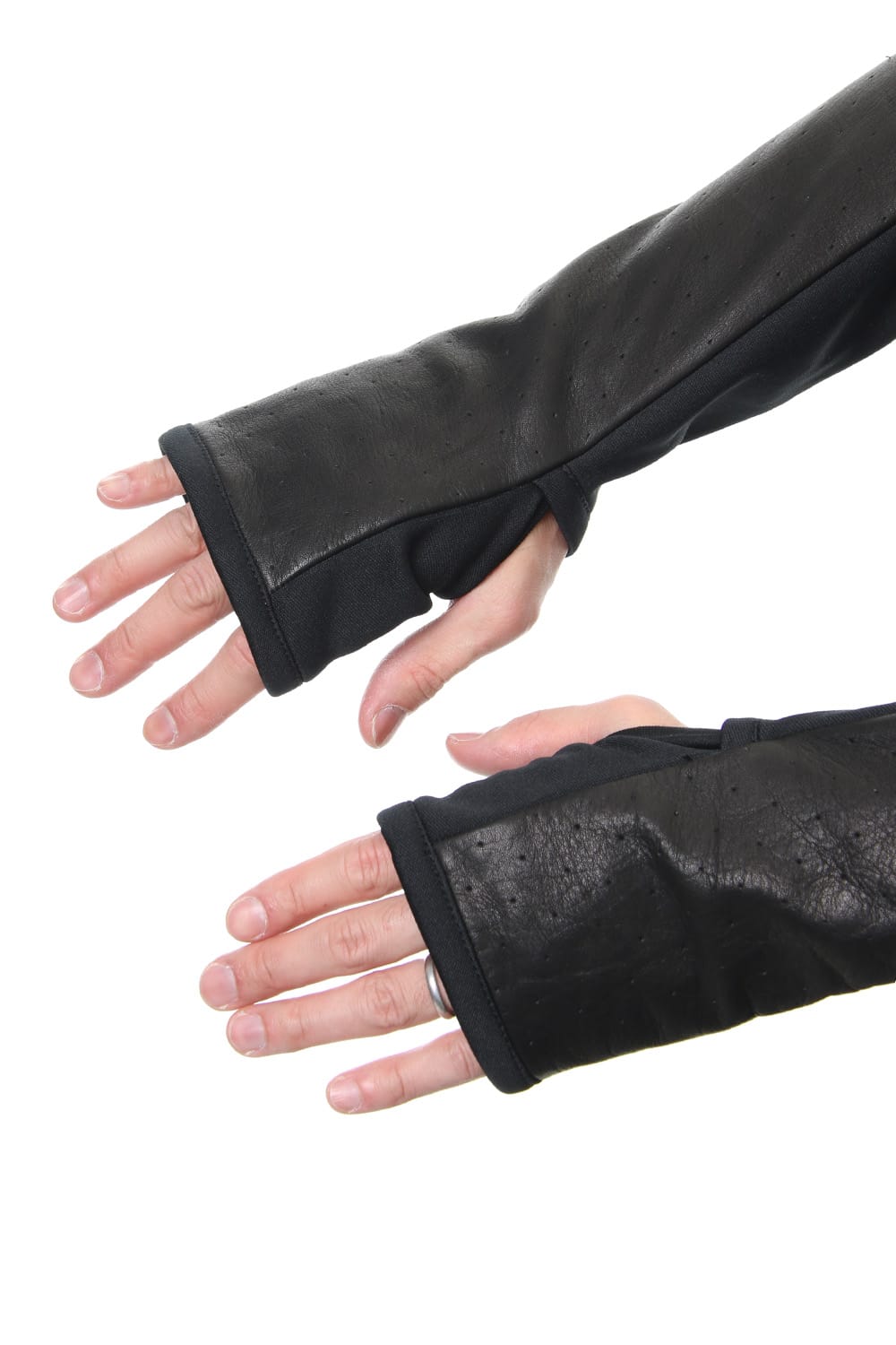 LEATHER JERSEY JACKET