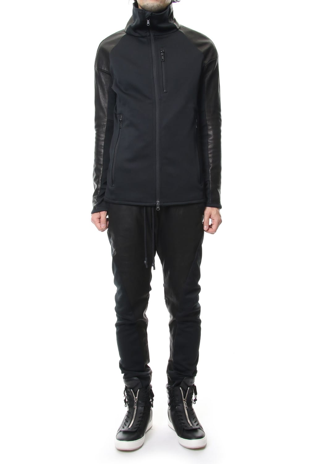 LEATHER JERSEY JACKET