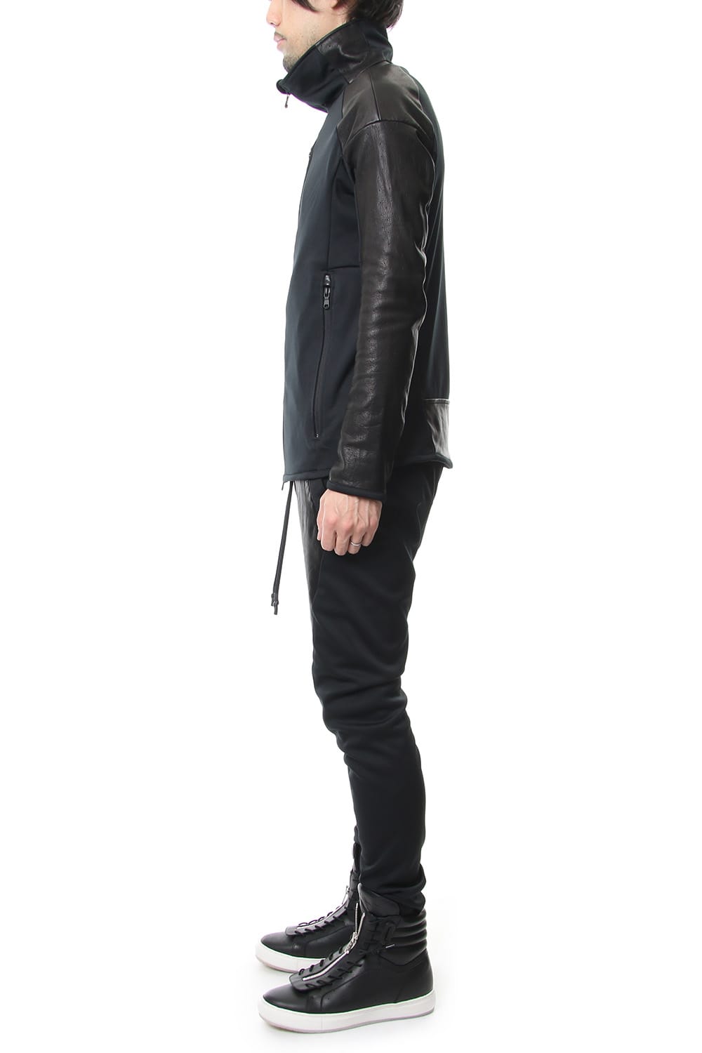 LEATHER JERSEY JACKET