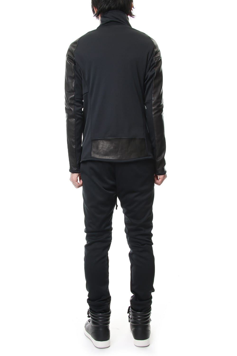 LEATHER JERSEY JACKET