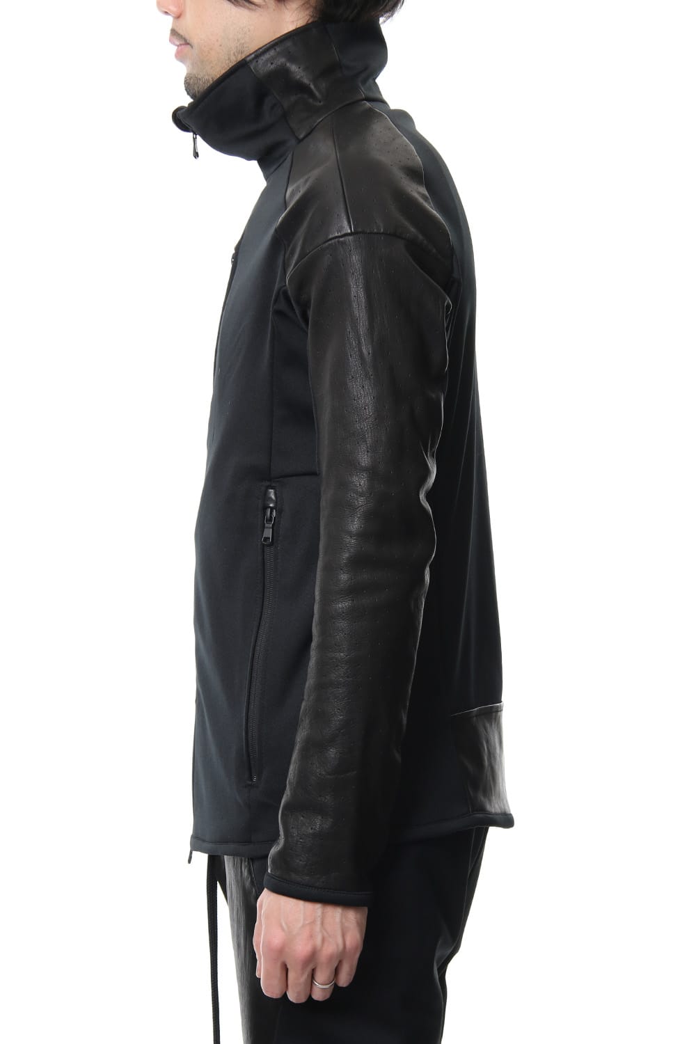 LEATHER JERSEY JACKET