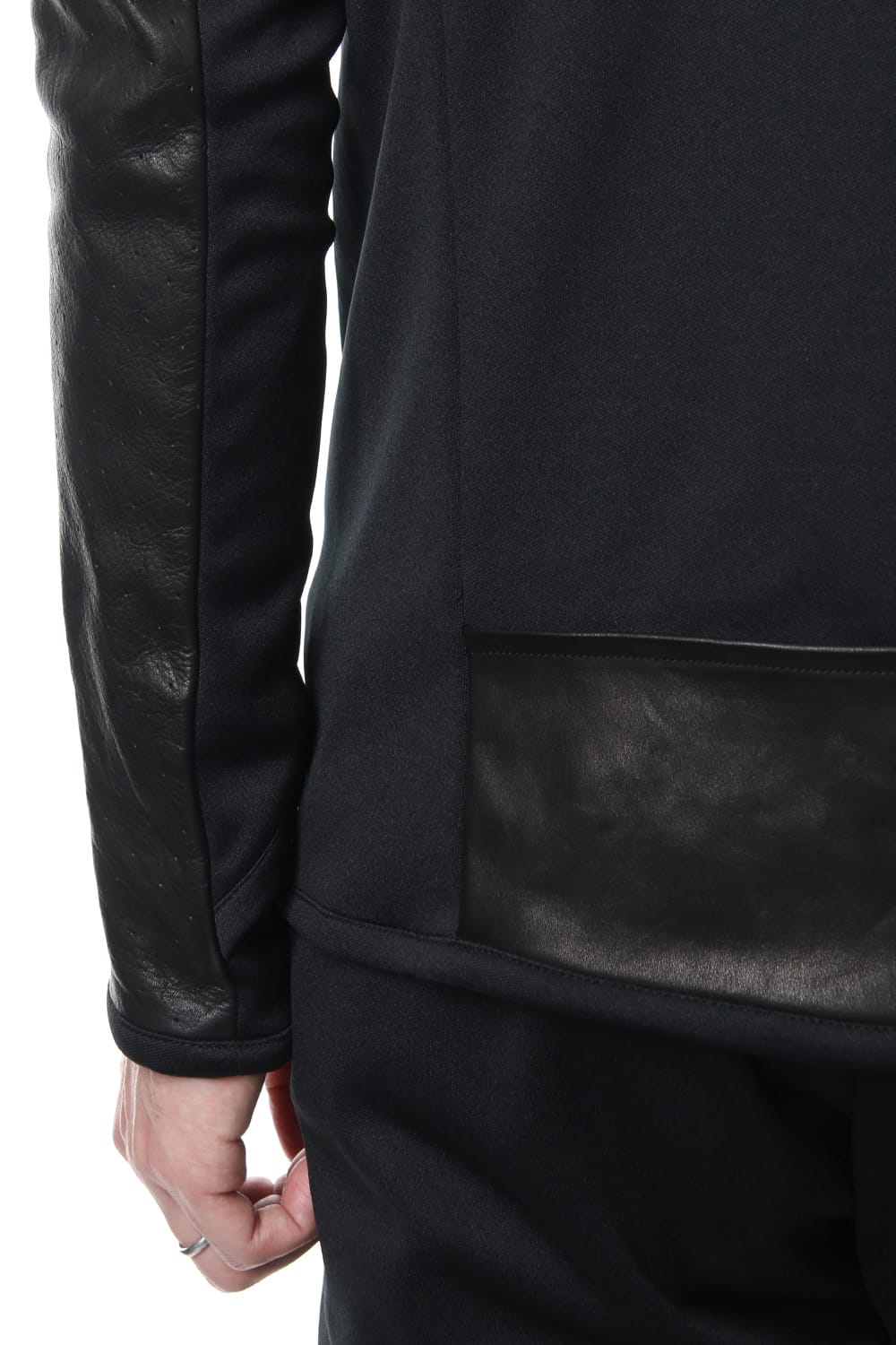 LEATHER JERSEY JACKET