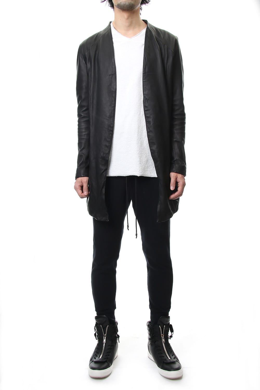 LEATHER JACKET CARDIGAN