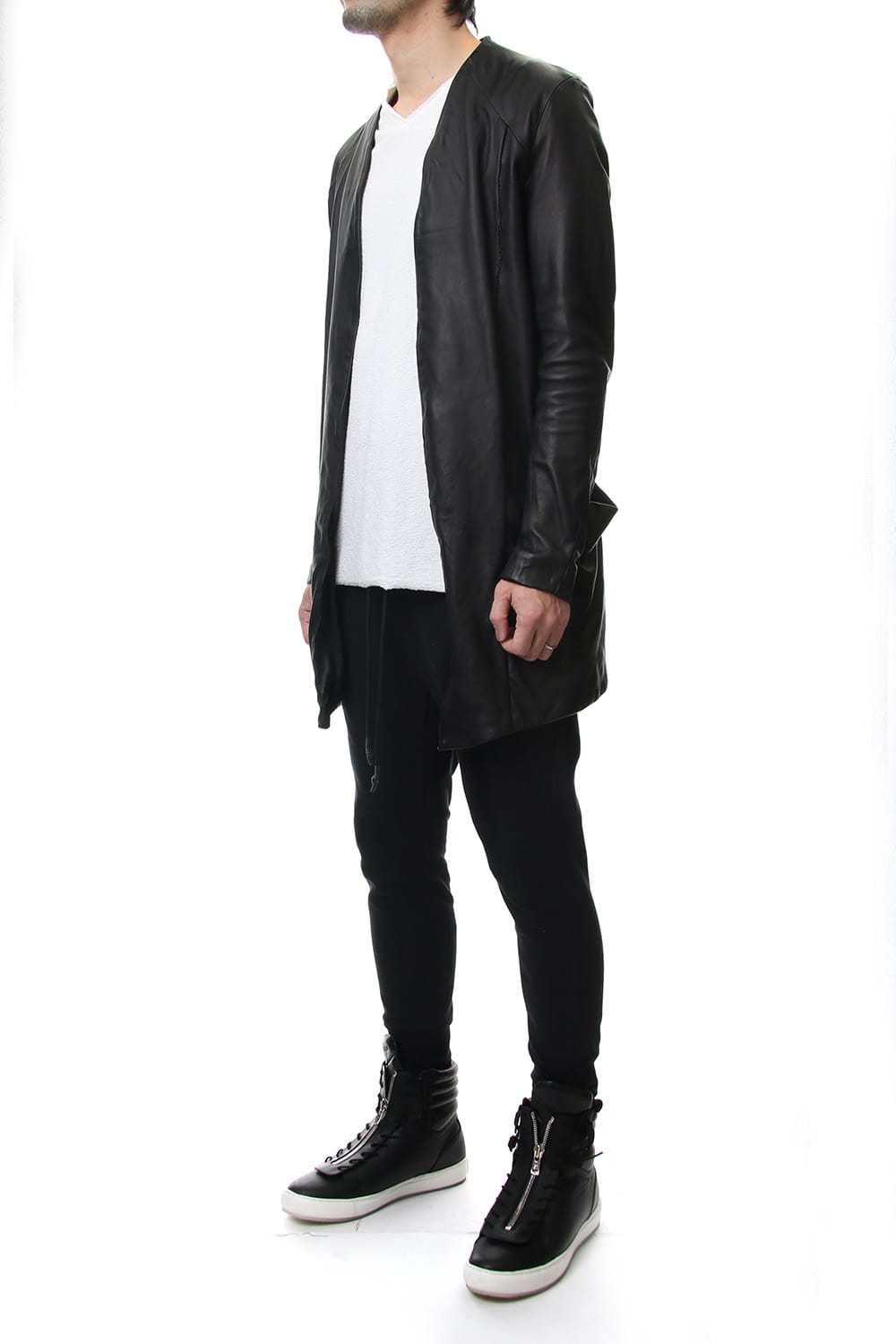 LEATHER JACKET CARDIGAN