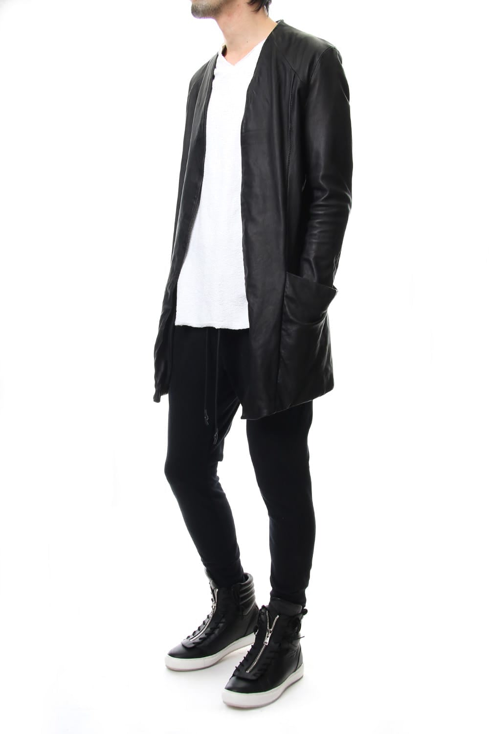 LEATHER JACKET CARDIGAN
