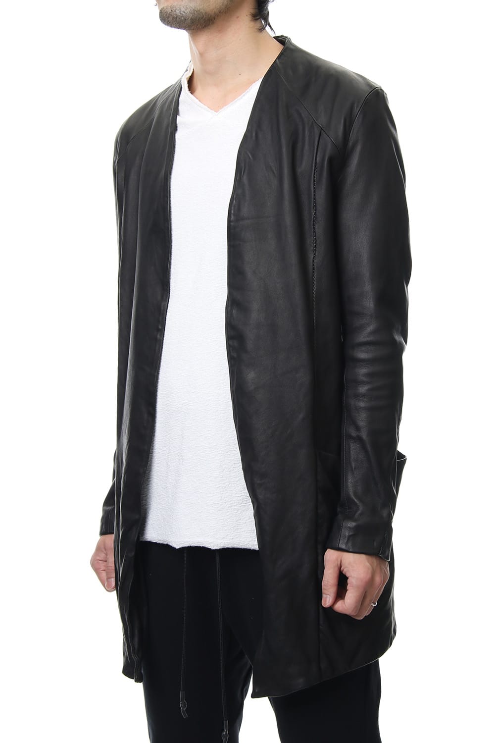 LEATHER JACKET CARDIGAN