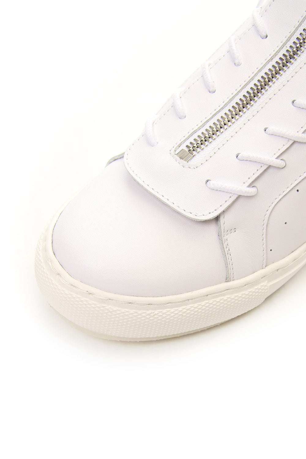 FRONT ZIP HIGH  SNEAKER White